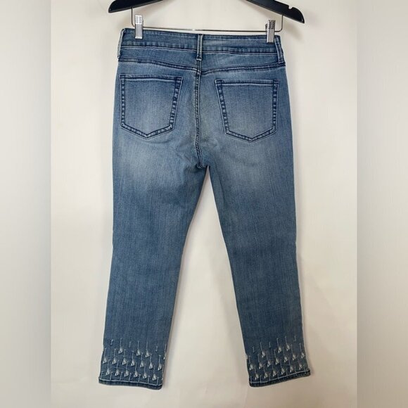 NYDJ Sheri Slim Ankle Palm Dot Embroidery HemJeans - Picture 3 of 15